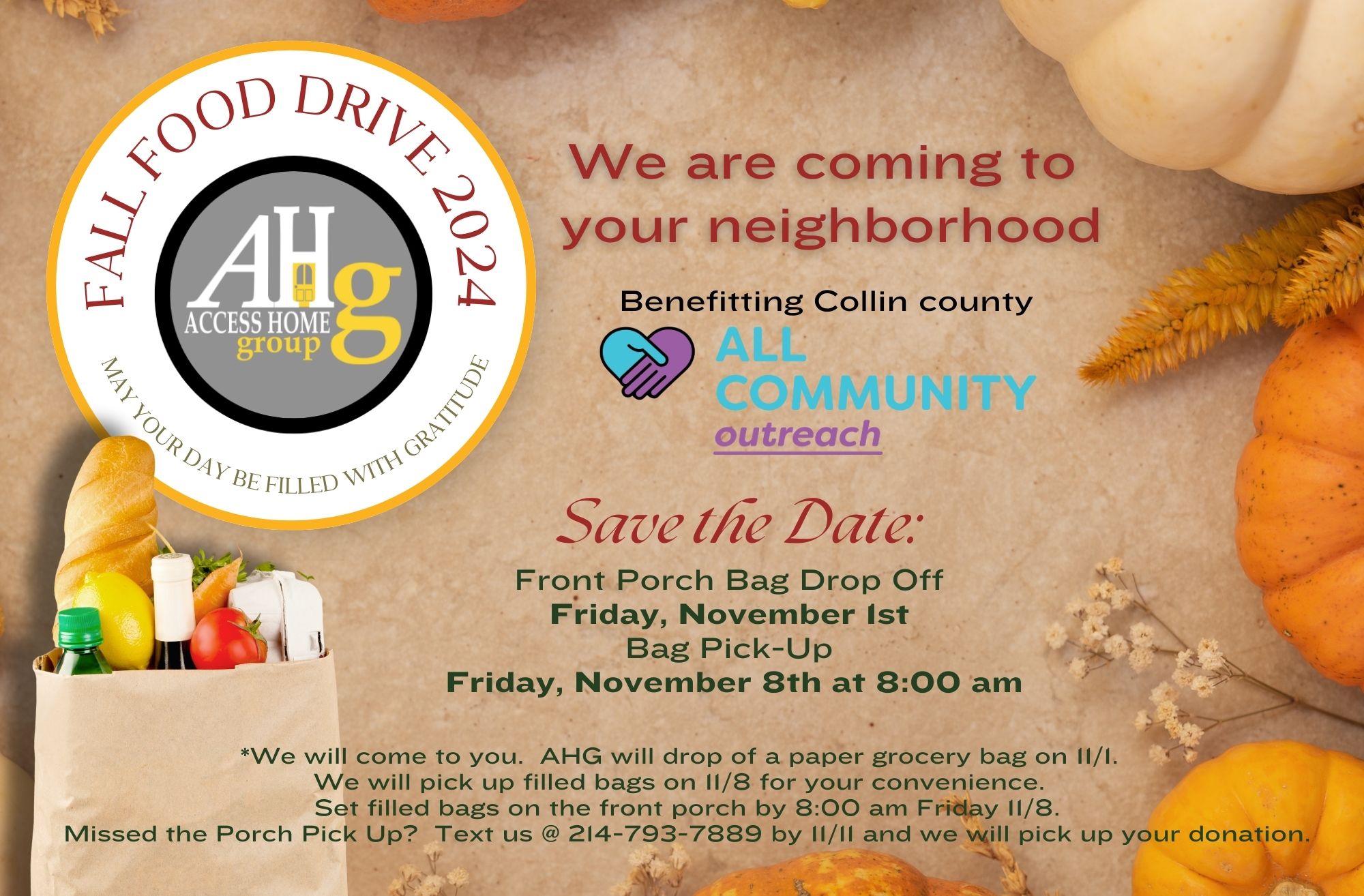 Event - Community - Food - Drive - Access Home Group, Allen Texas, Real Estate Agents